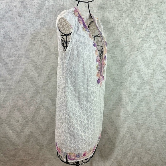 Calypso St Barth Sashka v neck embroidered dress in coconut size S - Picture 7 of 10